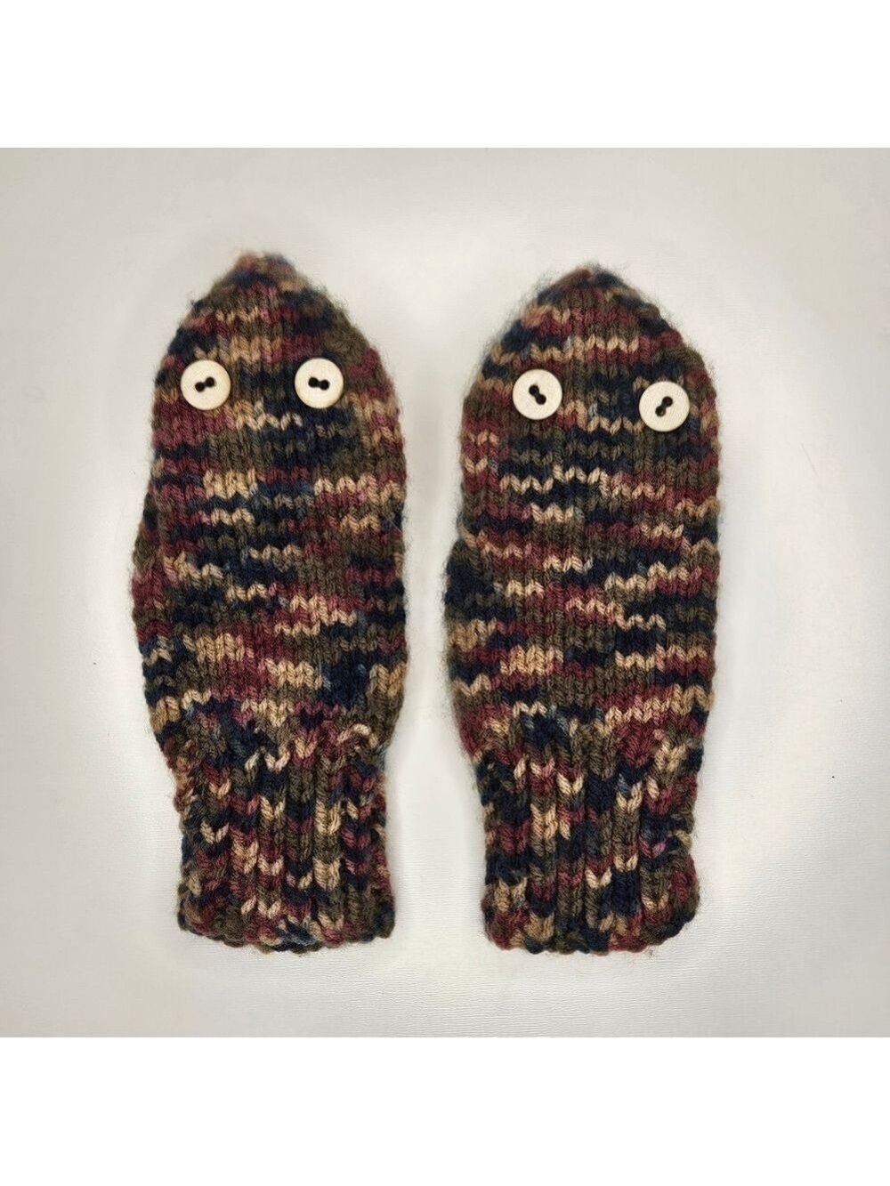 5/$25 Handmade Knit Mittens Cozy Cottagecore Wool Blend Button Detail Gloves